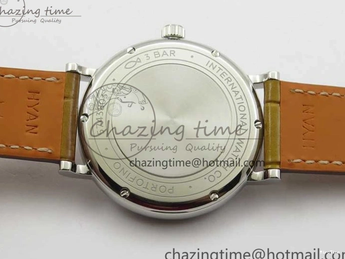 MIROTIME 0515 Durable Portofino 37mm SS V7F 1:1 Best Edition White Dial on Light Brown Leather Strap A 7092